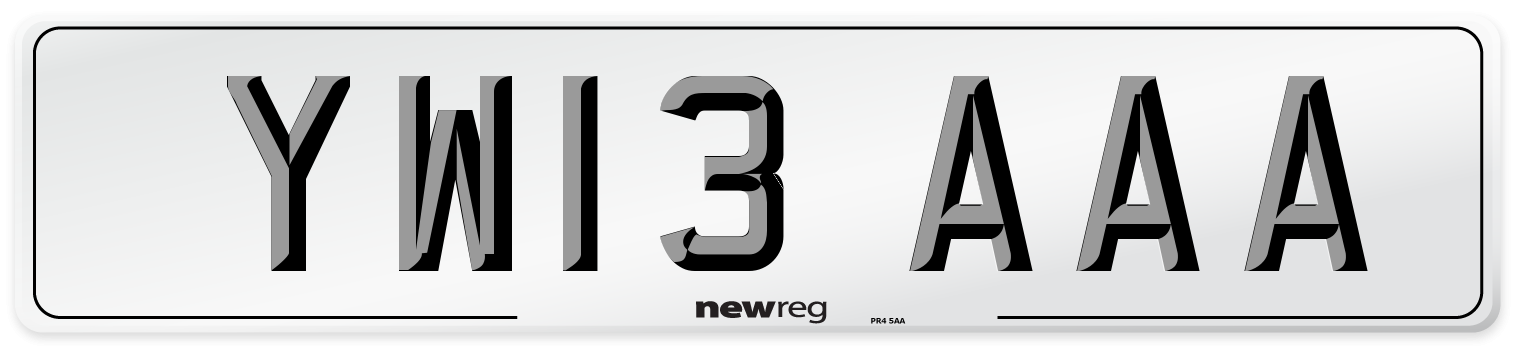 YW13 AAA Number Plate from New Reg